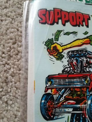 Support FUZZ BRIBE Vintage LARGE Water DECAL ED Big Daddy ROTH Rat Fink w/header 3