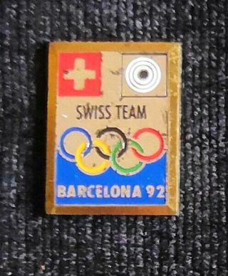 Xxv Summer Olympic Games Barcelona 1992 Switzerland Noc Pin Badge