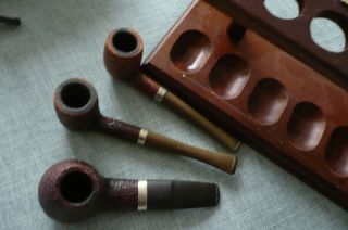 Vintage Collectable Smoking Pipes X 3 Hardcastle Special Deluxe 1,  9,  & 11 Stand
