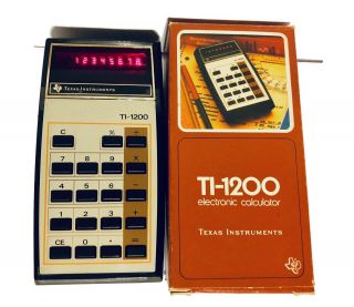 Vintage Texas Instruments Ti - 1200 Electronic Calculator And Box Cond