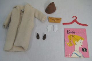 Vintage Barbie Peachy Fleecy Coat 915 Clothes Doll Complete Outfit 1960s 60s