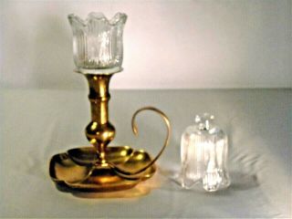 Vintage Brass Chamber Stick Bedside Candle Holder Votive Cup Holders