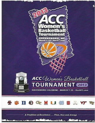 2013 Acc Conference Womens Basketball Tournament Program