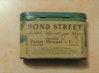 Bond Street Philip Morris Trial Size Aromatic Tobacco Tin 3 " X 2 1/16 "