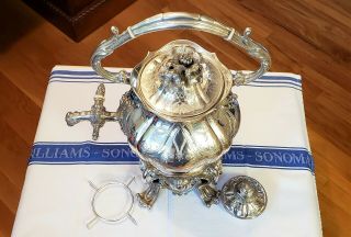 Christofle Hot Water Coffee Kettle,  Silver - Plate,  C.  1854 - 57,  Stand And Warmer