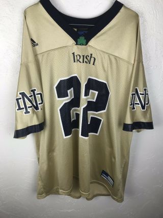 Vintage Adidas Ncaa University Of Notre Dame Irish Gold Football Jersey Size 2xl