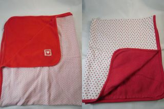 2 Gymboree Vintage Red & White Baby Blankets 100 Cotton