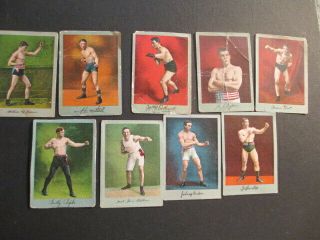 9 Cigarette Boxing Cards Khedival Co.  Ny Circa 1910