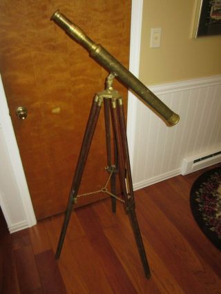 Vintage Brass Telescope With Tripod 28 "