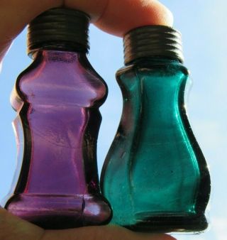 Vintage Deep Teal Green 2.  5 " Bottle Medicine? Thick Glass