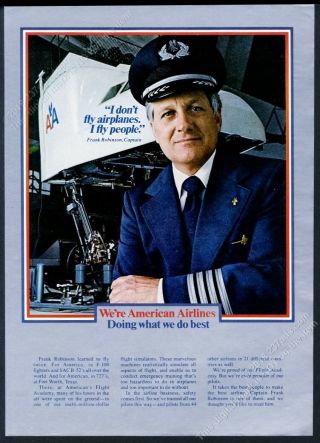 1980 American Airlines Pilot Flight Simulator Photo Vintage Print Ad