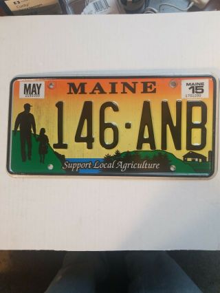 2015 Maine " Support Local Agriculture " Graphic License Plate (146 - Anb)