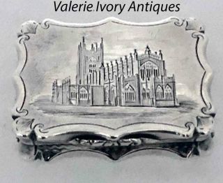 Nathaniel Mills Castle Top Cathedral Silver Vinaigrette – Dated 1824