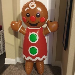 Inflate Gingerbread Boy Vintage Holiday Decor Oriental Trading