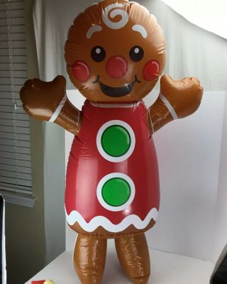 Inflate Gingerbread Boy Vintage Holiday Decor Oriental Trading 2