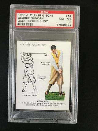 1939 John Player Golf: George Duncan 14 Psa Grade 8