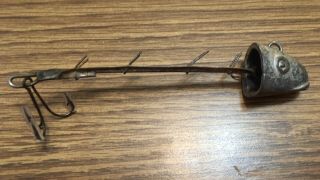 Rare Vintage Heavy Lead Head Hook Metal Bait Harness UNIQUE Odd 2