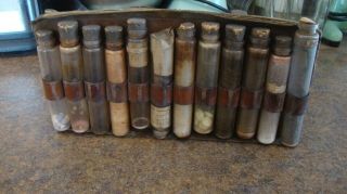 Antique Civil War Era Saddle Bag Doctor Medicine Kit Partial Contents 34 Bottles