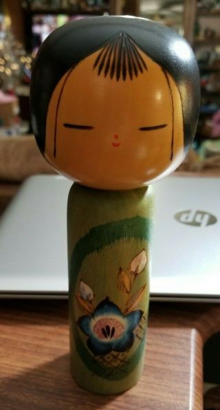Vintage Japanese Wooden Kokeshi Doll - Signed