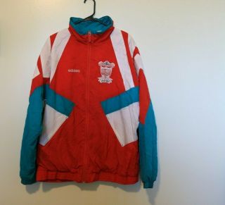 Vtg 1992 Adidas Liverpool Fc Match Issued Jacket Windbreaker Warm Up 1990’s Sz L
