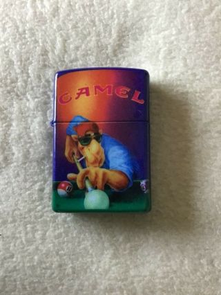 1993 Zippo Joe Camel Pool Player 2 Sided Color Lighter Never Fired.  T - 3