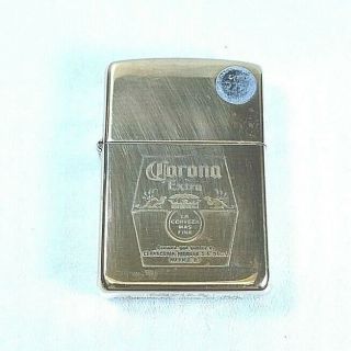 Collectible 1996 Corona Extra Polished Brass Zippo Lighter