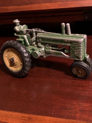 Vintage Arcade Cast Iron John Deere Tractor,  Org.  Wheels,  Great Find