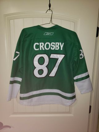 Syndey Crosby Pittsburgh Penguins Pens St Patricks Day Youth Green Jersey