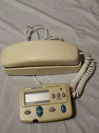 Vintage At&t Trimline 210 Phone Push Button Desk /wall Hanging Ivory W/callerid