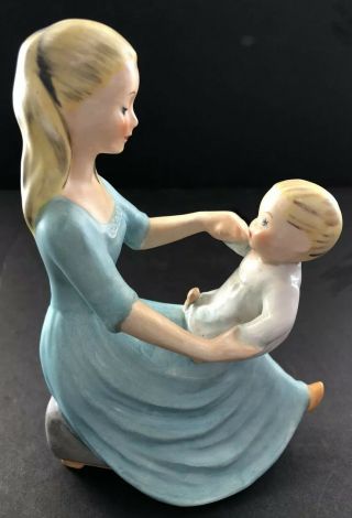 1959 Vintage Goebel W Germany Byj Rock A Bye Baby Porcelain Mother Child Figure