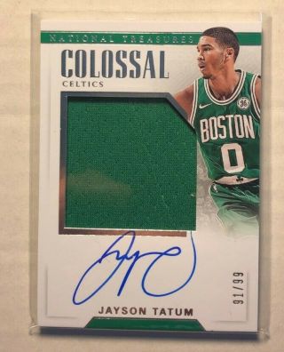 Jayson Tatum 2017 - 18 Panini National Treasures Colossal Autograph /99 Rpa Auto