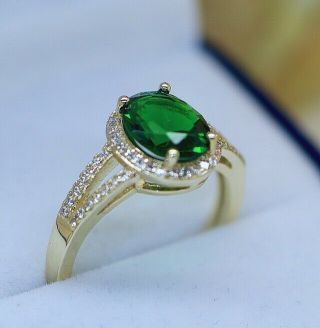 Art Deco Vintage Jewellery Ring Emerald White Sapphires Antique Jewelry Sz R1/2