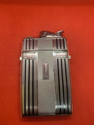 Vintage Evans Art Deco Spitfire Cigarette Case With Attached Lighter