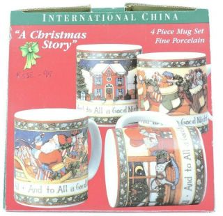 Vintage A Christmas Story Mugs Set Of 4 36 - 041 International China Company