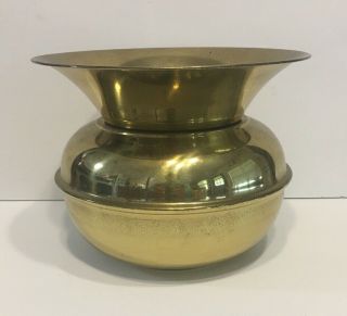 Vintage Brass Spittoon Made In England 8 Inch Lip