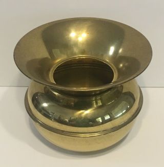 Vintage Brass Spittoon Made in England 8 Inch Lip 2