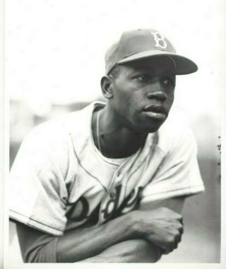 Jim Gilliam George Brace 8x10 B&w Photo Brooklyn Dodgers Star