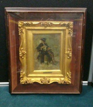 Antique Oil On Canvas M.  Bianchi (b.  1840 - 1904) Signed,  Framed Italian Painter