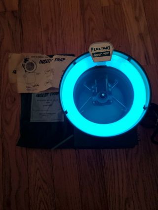 Vintage Penetray Pit/bl Blacklight Insect Fan Trap W/ 8 Bags & Instructions