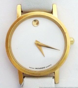 Ladies Movado Museum Dial White Wrist Watch To Repair Or Restore