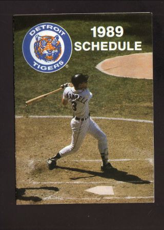 Alan Trammell - - Detroit Tigers - - 1989 Pocket Schedule - - Porter Street Station