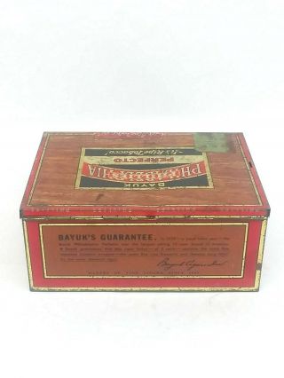 Vintage Bayuk Philadelphia Phillies Perfecto 5 Cent Metal Tin Cigar Box Empty Vg