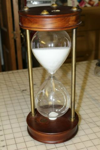 Vintage Hourglass Decorative Sand Timer Old Fashioned Home Décor Metal Glass 14 "