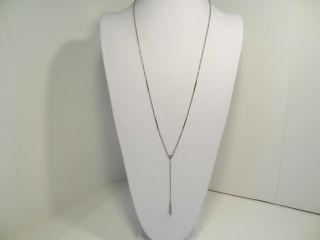 Antique White Gold Fill Bar & Link Y Chain Watch Necklace Lorgnette Muff Guard
