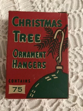 Vintage Box Of Christmas Ornament Metal Hangers Geo Franke Sons
