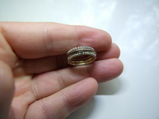 Antique Georgian Natural Pearls Eternity Enamel 18k Gold Ring
