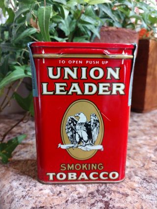 Vintage UNION LEADER Smoking Tobacco Pocket Tin 2