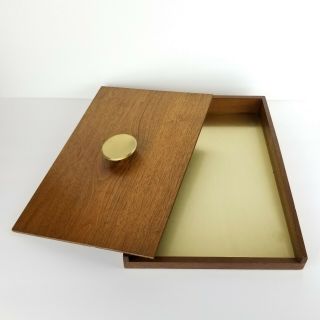 Mid Century Paper Sorter Wood Letter Tray In Out Box Duk - It Walnut Vintage