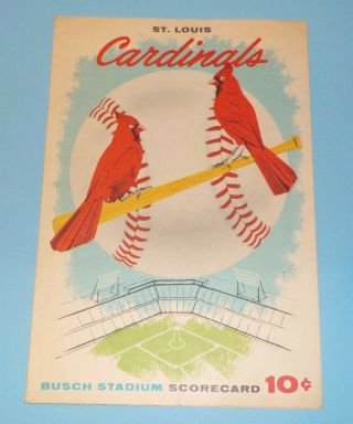 Milwaukee Braves Vs St.  Louis Cardinals 1957 Scorecard Aaron Estate Find