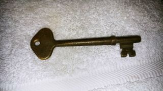 Vintage Antique Steamer Merchant Ship Old Solid Brass Skeleton Lock Key